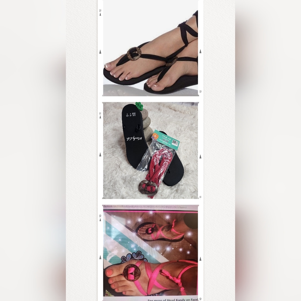 Kandy Life Interchangeable Wedge Sandals Soft Fabric Size 6/ Red Short Strap